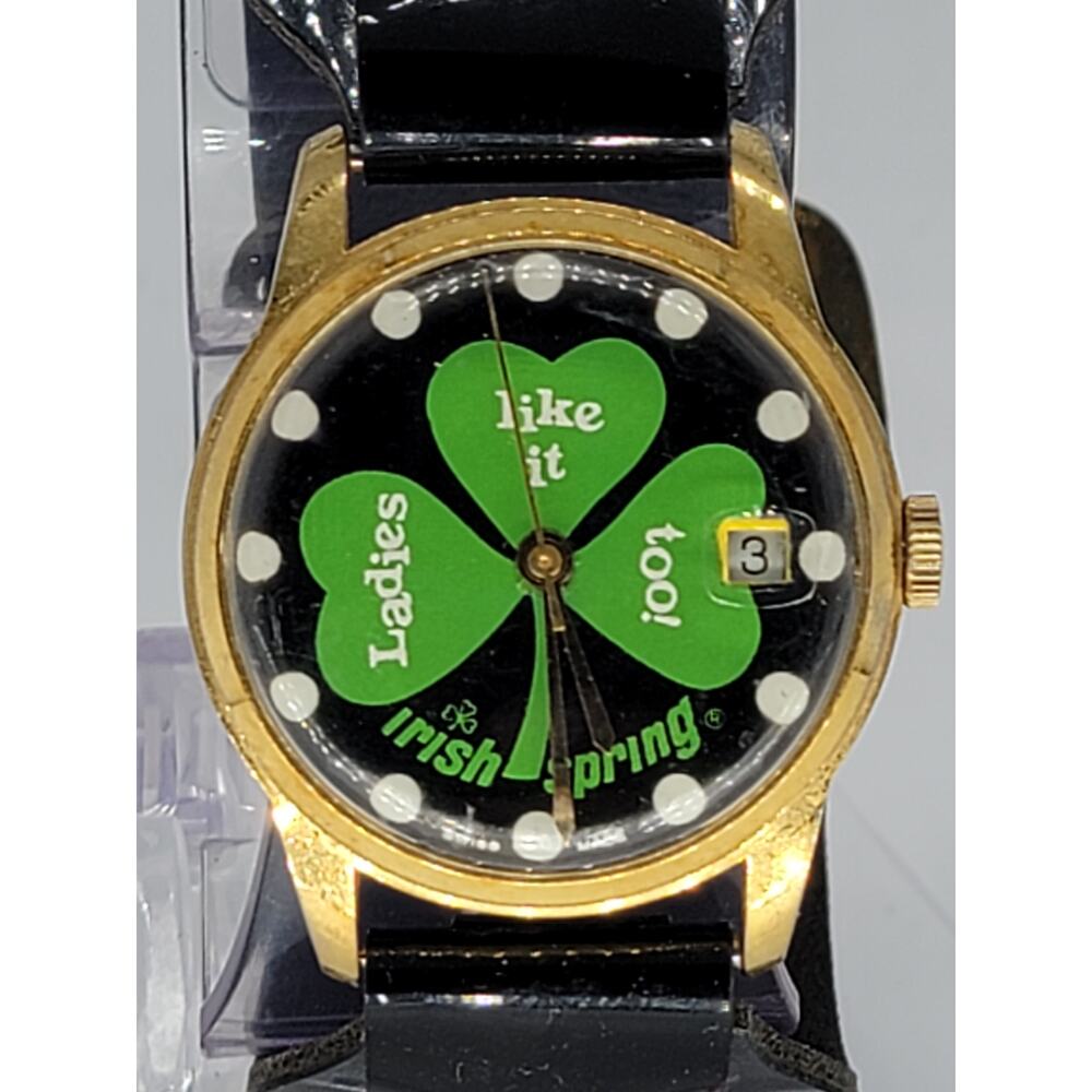Irish spring Watch With Three Leaf Clover Promotional Advertising Soap Rare 1970